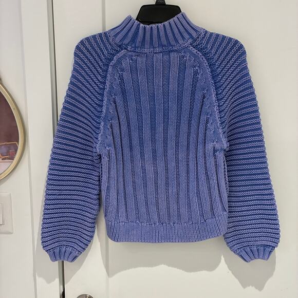 Free People Blue Sweetheart Sweater Sz XS - Picture 3 of 9